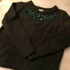Evergreen Sweater with Statement Collar